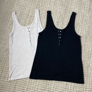 Aerie Real Soft Henley Tank Tops - 2 pack